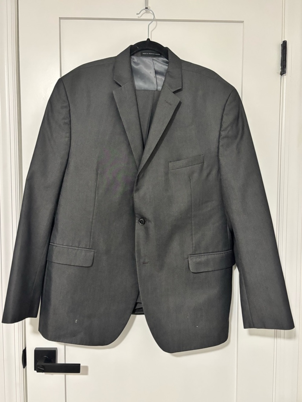 Perry Ellis - Mens Charcoal Gray Single-Breasted Blazer